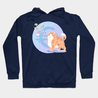 Euro-cat (version with blue background) Hoodie